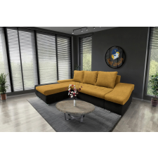  Róma sarokkanapé fekete és őszarany ágyazható kifinomult 290 cm méretben bútor