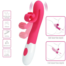 ROMANCE ROMANTIKA - RÓZSASZÍN VIBRÁTOR ÉS STIMULÁTOR 30 SEBESSÉGGEL vibrátorok
