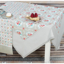 Romantikus rózsás nagy méretű asztelterítő 140x180cm, 100% pamut lakástextília