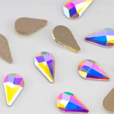 Roniki csiszolt formakő - glass AB - 10db körömdíszítő