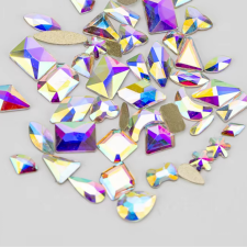 Roniki csiszolt formakő mix - crystal AB - 100db körömdíszítő