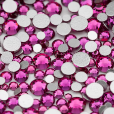 Roniki csiszolt strasszkő mix - SS4-SS20 - fuchsia körömdíszítő