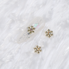 Roniki fém körömékszer - hópihe charm - 10db körömdíszítő