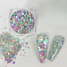 Roniki Holographic chunky glitter 10 körömdíszítő