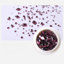 Roniki Vegyes forma strassz több méretben - light purple körömdíszítő