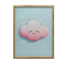 Różowa Chmurka, 50x70 cm, bez ramy, płótno premium na blejtramie grafika, keretezett kép