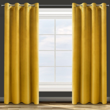  Rosa bársony sötétítő függöny Mustársárga 140x250 cm lakástextília