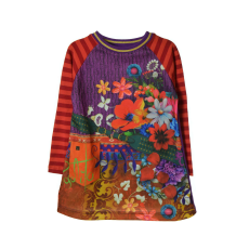  Rosalita lila, virágmintás lány ruha – 104 cm