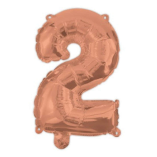 Rose Gold 2-es szám fólia lufi 95 cm party kellék