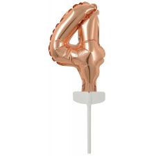  Rose Gold 4-es szám fólia lufi tortára 13 cm party kellék