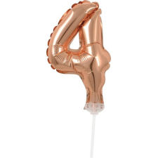 Rose Gold 4-es szám fólia lufi tortára 13 cm party kellék