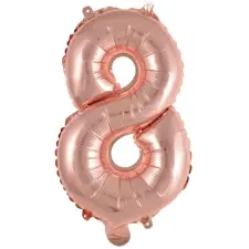  Rose Gold 8-as szám fólia lufi 46 cm party kellék