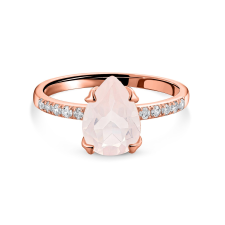  Rose Gold rózsaszín kvarc csepp ezüst gyűrű 8 gyűrű