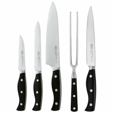 Rösle 4 db grillkés és villa készlet, Rosle, Pura, fekete kés és bárd