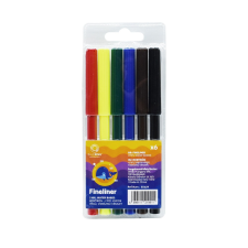 Rostirón kúpos végű, vízbázisú készlet, 1mm, Bluering®, 6 klf. szín, Bálnás filctoll, marker