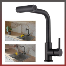  Rotaro konyhai mosogató csaptelep fekete BLR-769D csaptelep