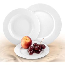 ROTBERG Basic fehér 19cm 6db-os porcelán csemegetányér szett tányér és evőeszköz