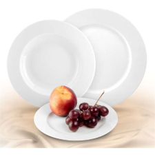 ROTBERG Basic fehér 24cm 6db-os porcelán lapostányér szett tányér és evőeszköz