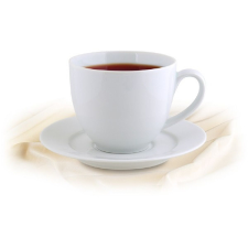 ROTBERG Basic fehér 38cl 4db-os porcelán teás csésze+alj szett konyhai eszköz