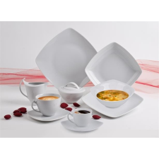 ROTBERG Leveses tálka, porcelán, négyszögletes , 17 cm, ROTBERG, Quadrate , fehér tányér és evőeszköz