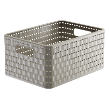  Rotho Country műanyag tároló doboz,  11 L, cappuccino bútor