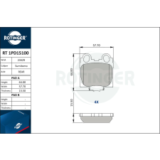 Rotinger fékbetétkészlet, tárcsafék ROTINGER RT 1PD15100 autóalkatrész