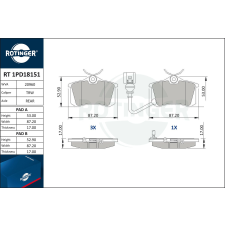Rotinger fékbetétkészlet, tárcsafék ROTINGER RT 1PD18151 autóalkatrész