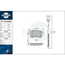 Rotinger fékbetétkészlet, tárcsafék ROTINGER RT 1PD18602 autóalkatrész