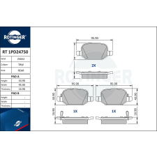 Rotinger fékbetétkészlet, tárcsafék ROTINGER RT 1PD24750 autóalkatrész