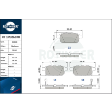 Rotinger fékbetétkészlet, tárcsafék ROTINGER RT 1PD26870 autóalkatrész