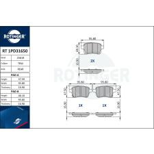 Rotinger fékbetétkészlet, tárcsafék ROTINGER RT 1PD31650 autóalkatrész