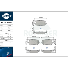 Rotinger fékbetétkészlet, tárcsafék ROTINGER RT 1PD32340 autóalkatrész