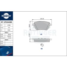 Rotinger fékbetétkészlet, tárcsafék ROTINGER RT 1PD34380 autóalkatrész