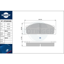 Rotinger fékbetétkészlet, tárcsafék ROTINGER RT 2PD00300 autóalkatrész
