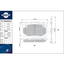 Rotinger fékbetétkészlet, tárcsafék ROTINGER RT 2PD04912 autóalkatrész