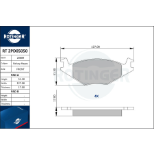 Rotinger fékbetétkészlet, tárcsafék ROTINGER RT 2PD05050 autóalkatrész
