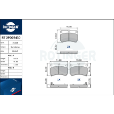 Rotinger fékbetétkészlet, tárcsafék ROTINGER RT 2PD07430 autóalkatrész