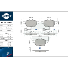 Rotinger fékbetétkészlet, tárcsafék ROTINGER RT 2PD07842 autóalkatrész