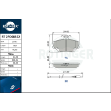 Rotinger fékbetétkészlet, tárcsafék ROTINGER RT 2PD08852 autóalkatrész