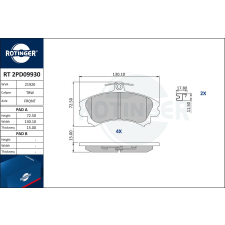 Rotinger fékbetétkészlet, tárcsafék ROTINGER RT 2PD09930 autóalkatrész
