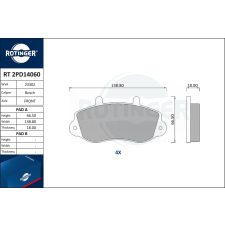Rotinger fékbetétkészlet, tárcsafék ROTINGER RT 2PD14060 autóalkatrész