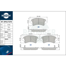 Rotinger fékbetétkészlet, tárcsafék ROTINGER RT 2PD17370 autóalkatrész