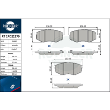Rotinger fékbetétkészlet, tárcsafék ROTINGER RT 2PD22270 autóalkatrész