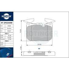 Rotinger fékbetétkészlet, tárcsafék ROTINGER RT 2PD24490 autóalkatrész