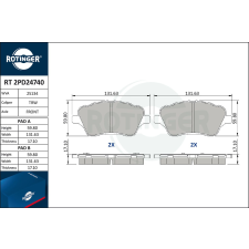 Rotinger fékbetétkészlet, tárcsafék ROTINGER RT 2PD24740 autóalkatrész