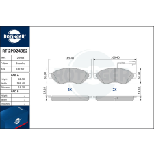 Rotinger fékbetétkészlet, tárcsafék ROTINGER RT 2PD24982 autóalkatrész