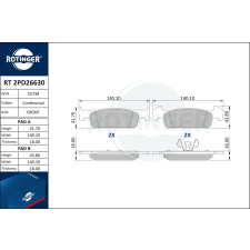 Rotinger fékbetétkészlet, tárcsafék ROTINGER RT 2PD26630 autóalkatrész