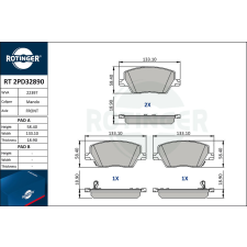 Rotinger fékbetétkészlet, tárcsafék ROTINGER RT 2PD32890 autóalkatrész