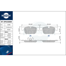 Rotinger fékbetétkészlet, tárcsafék ROTINGER RT 2PD33000 autóalkatrész