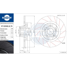 Rotinger féktárcsa ROTINGER RT 3255BS-GL T6 féktárcsa